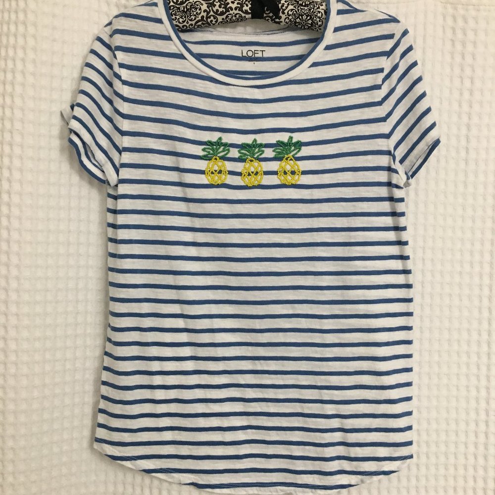 Loft Striped Pineapple Tee